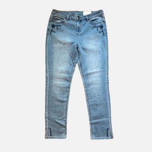 LC Lauren Conrad Mid Rise Skinny Embroidered Jeans 12